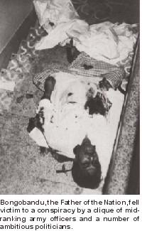 death body of bango-bandhu at stair